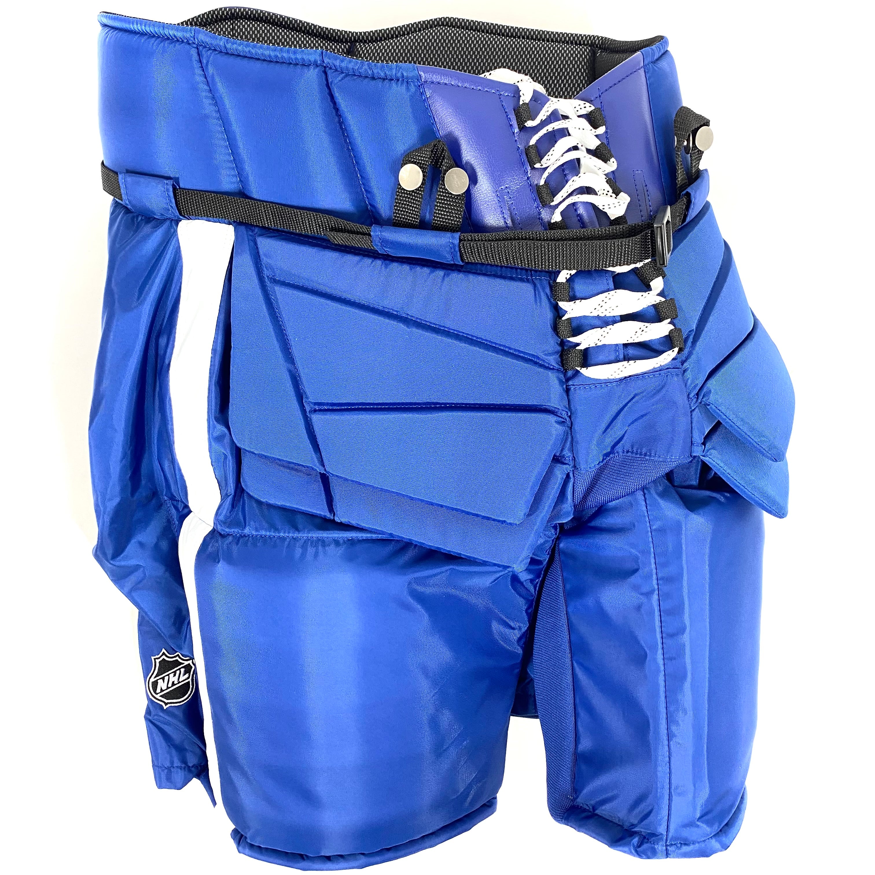 Pantalon de gardien de but Vaughn Pro Custom d'occasion de la LNH (bleu/blanc)
